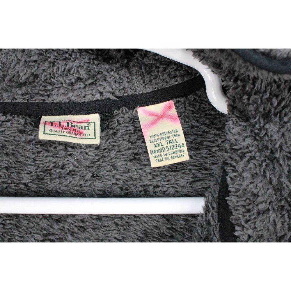 LL Bean Mountain Classic Cozy Fleece 1/2 Zip Pullover Hoodie Size XXL Tall - Picture 5 of 9